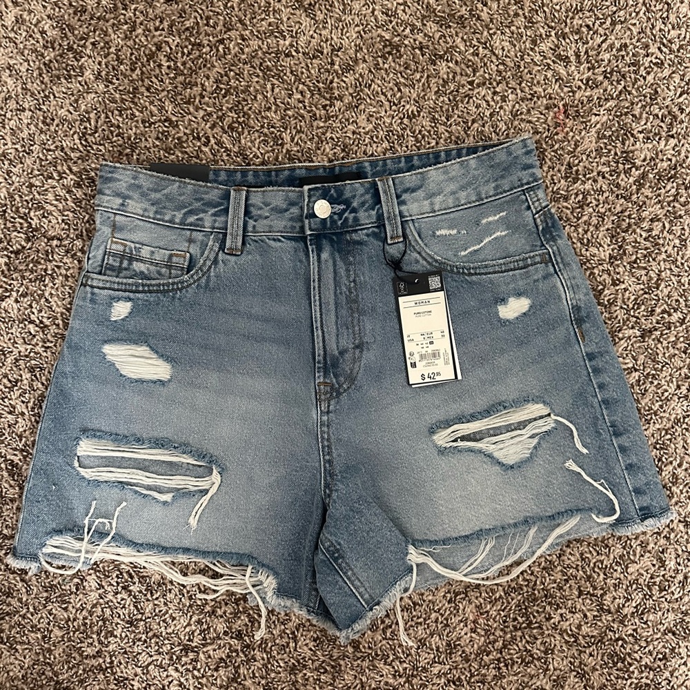 Distressed Denim Shorts